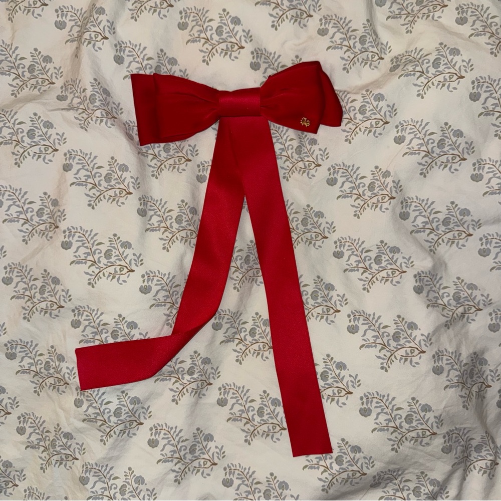 Lele Sadoughi Red Grosgrain Ribbon Bow Hair Clip